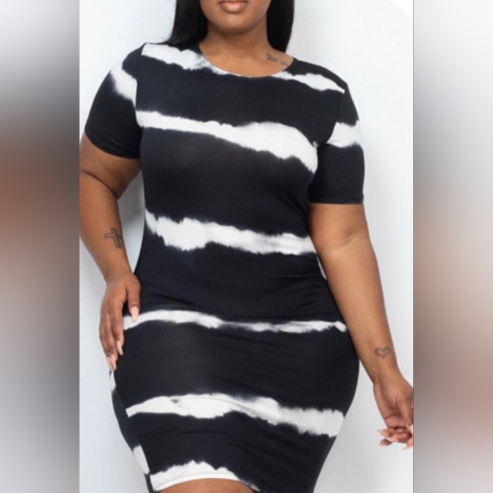 Capella stripe black and white dress size 3X